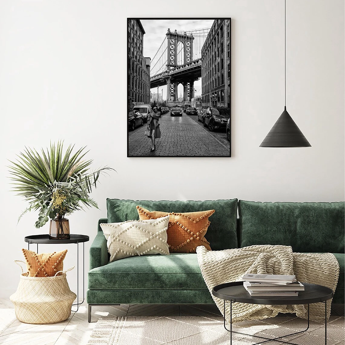 Плакат Женщина от MANHATTAN Bridge высококачественный принт винтажная художественная