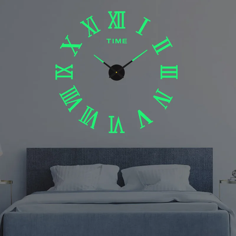

LUMINOVA 3D Roman Numbers Wall Clock Stickers Simple Living Room Office Decoration Clock DIY Digital Wall Clocks for Home Art