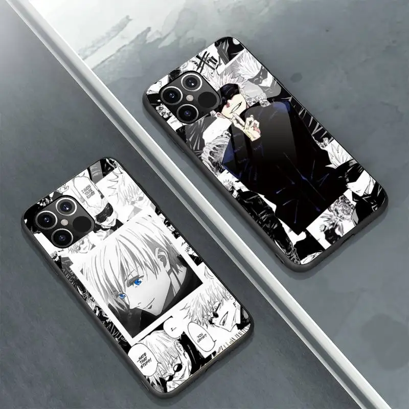 

jujutsu kaisen Phone Case Tempered glass For iphone 6 6S 7 8 plus X XS XR 11 12 mini PRO MAX