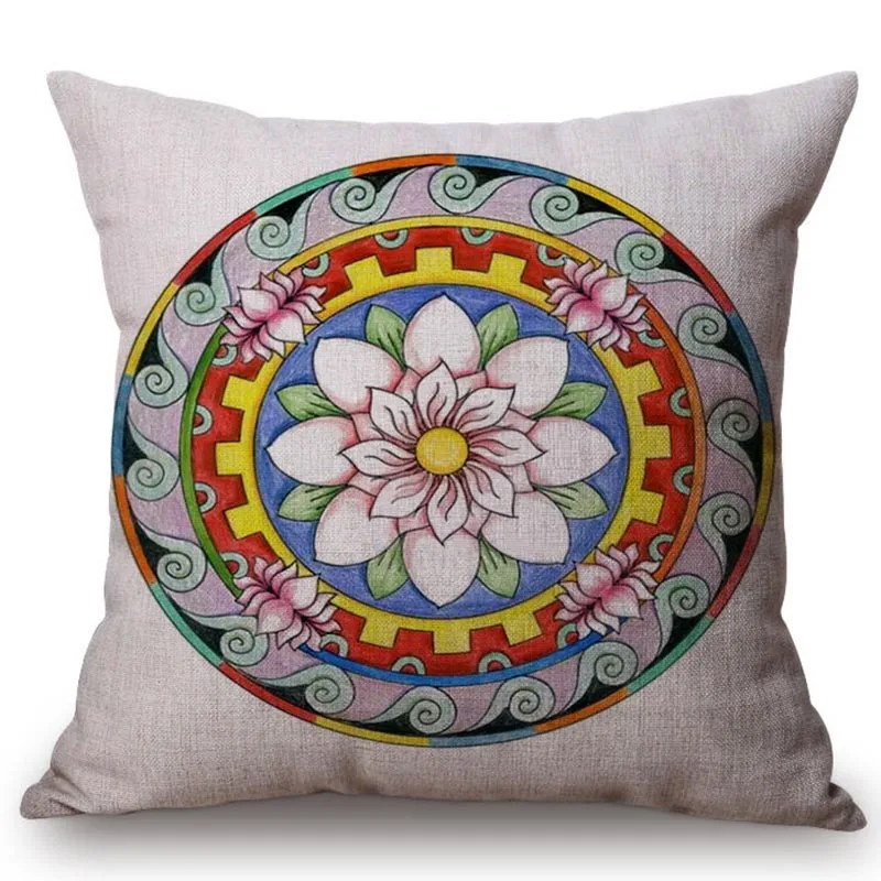Винтажная домашняя декоративная наволочка с цветочным принтом мандалы в