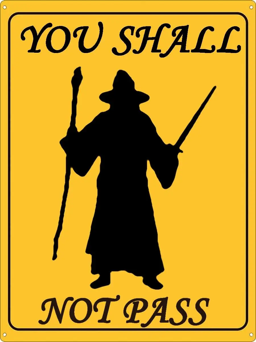 Clssc Metl Sgns Tn - -You Shll Not Pss- For Plque Wll Decor Gft Bthroom Resturnt Frm Bedroom Cfe School 8&quotX12&amp#3