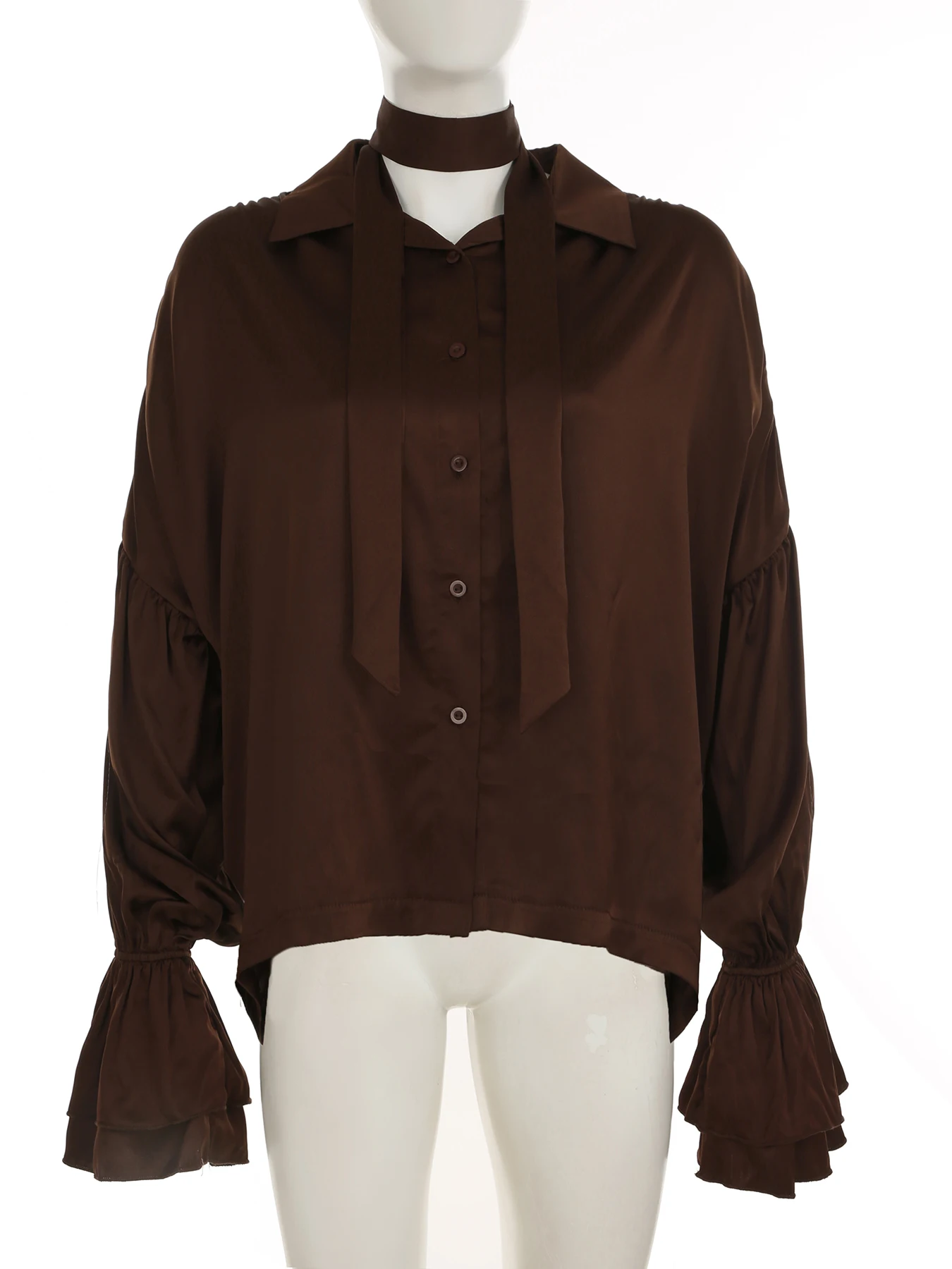 Rockmoer винтажная рубашка с рюшами на рукавах женская элегантная свободная блузка