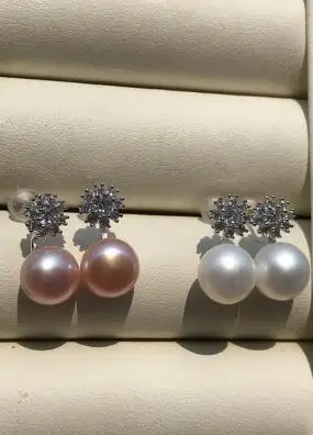 

Серьги женские из серебра 925 пробы с пресноводным жемчугом, 8-9 мм