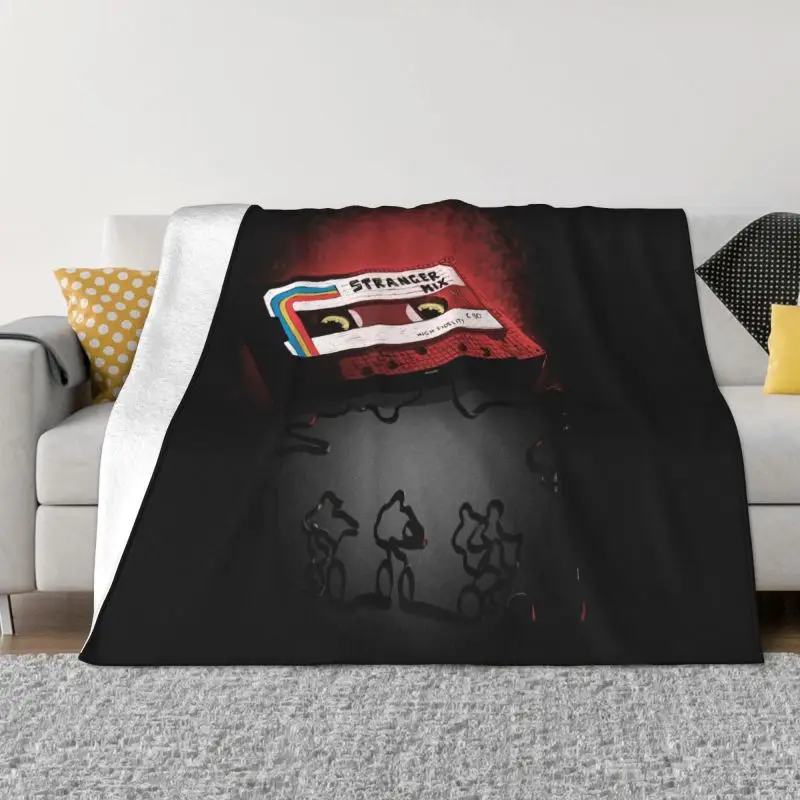 

Stranger Things Blanket Flannel Fleece Fans There's Something Strange Throw Blankets for Travel Bed Couch Bedspreads Warm TV