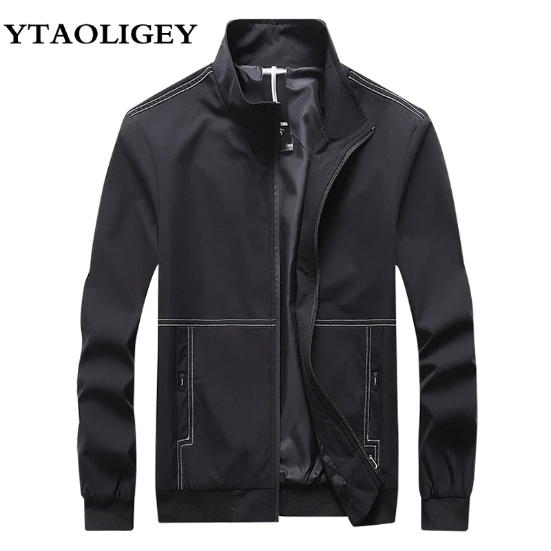 

Men Casual Zipper Bomber Jacket Mens Solid Color Baseball Jackets Windbreaker Spring Fashion Lightweight Coat jaqueta masculina