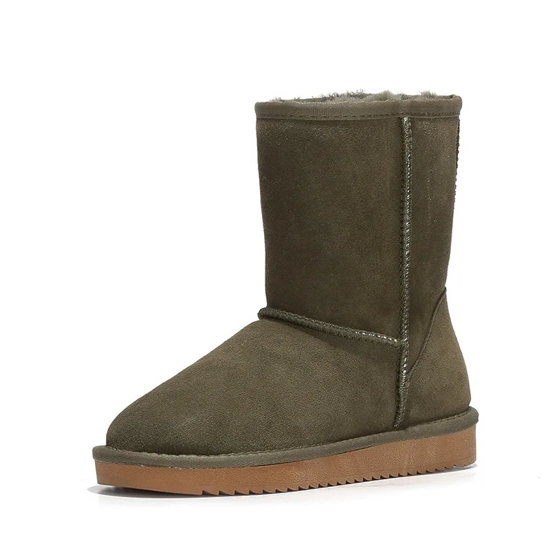 

100% Genuine Cowhide Leather Snow Boots Women Top Quality Australia Boots Winter Boots For Women Warm Botas Mujer .