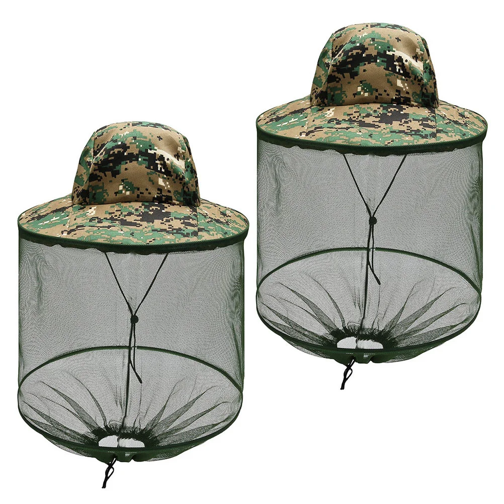 

2 шт., мужские сетчатые шляпы от солнца и насекомых