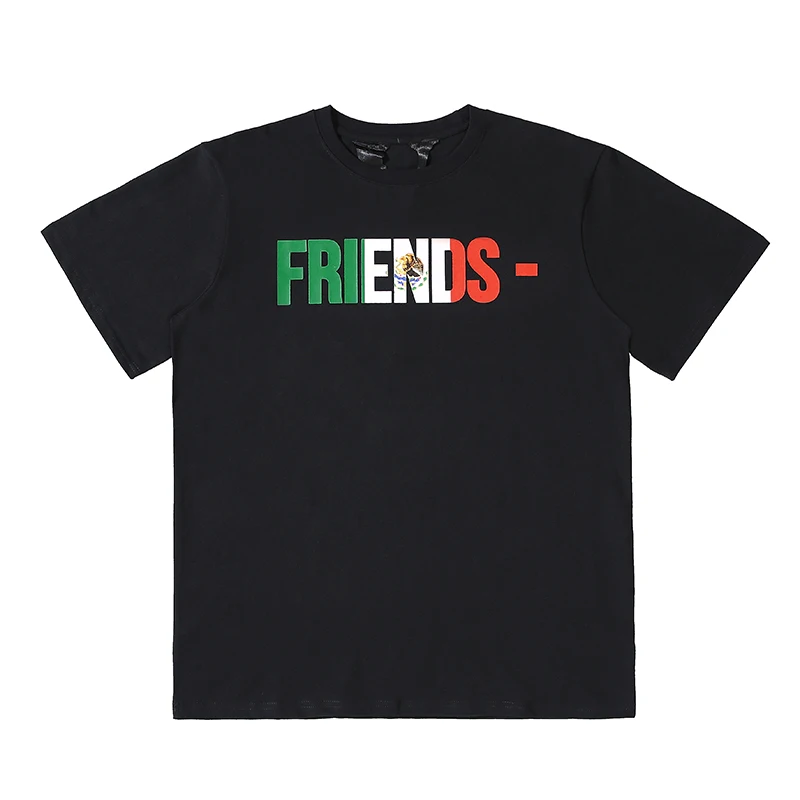 

Повседневная модная свободная футболка VLONE с круглым вырезом, для мужчин и женщин, из натурального хлопка, с буквенным принтом и V-образным в...