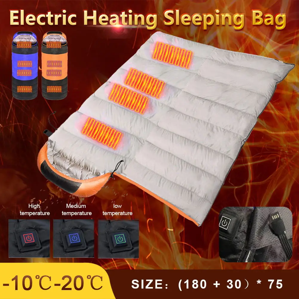 Winter Outdoor Heating Sleeping Bags Camp Sleeping Gears Down Cotton Fast Heating Portable Travel Hiking Camping Fishing