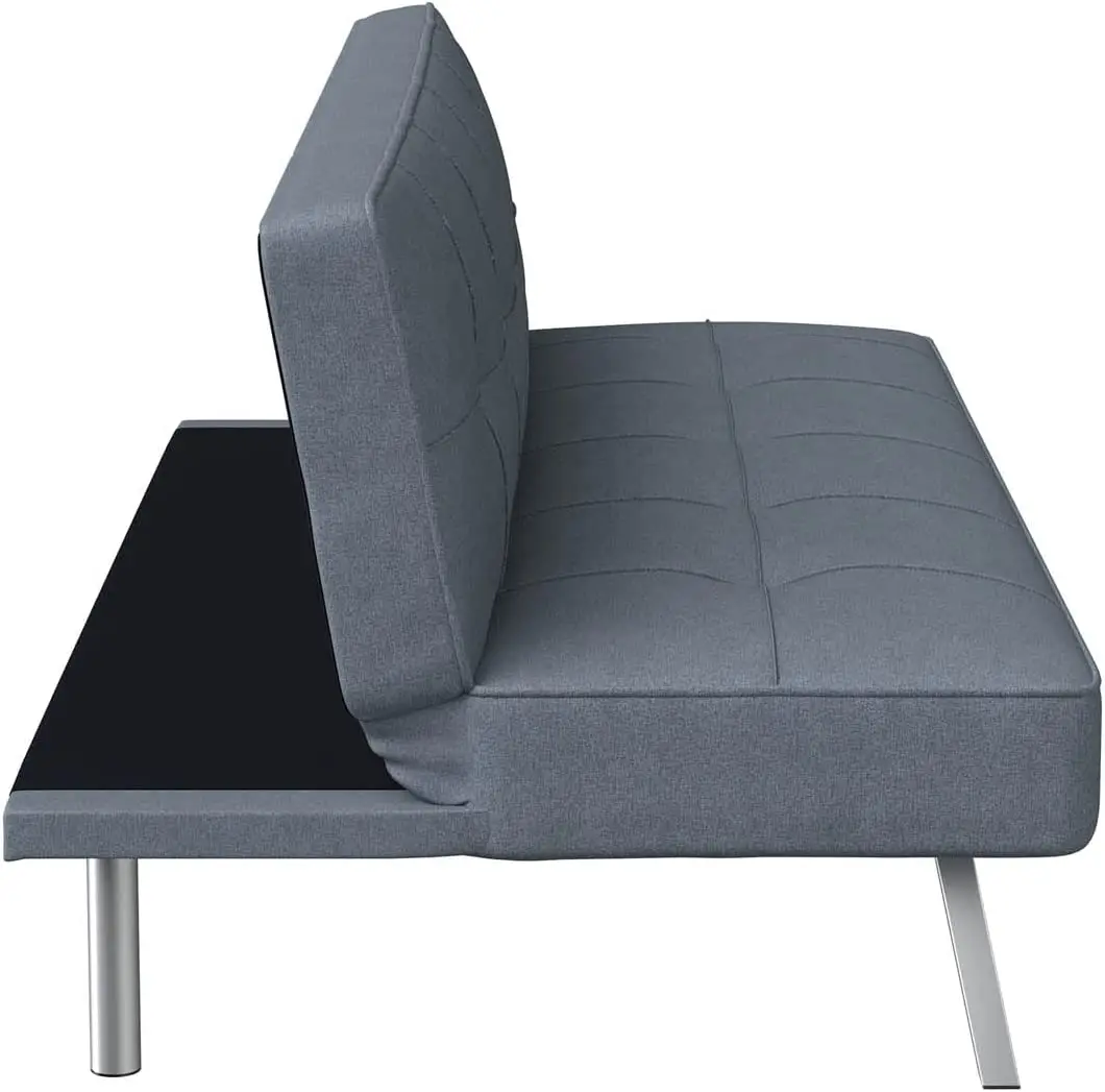 

Anx Rane Vegan Leather Futon Sofa for Living Room Light Grey