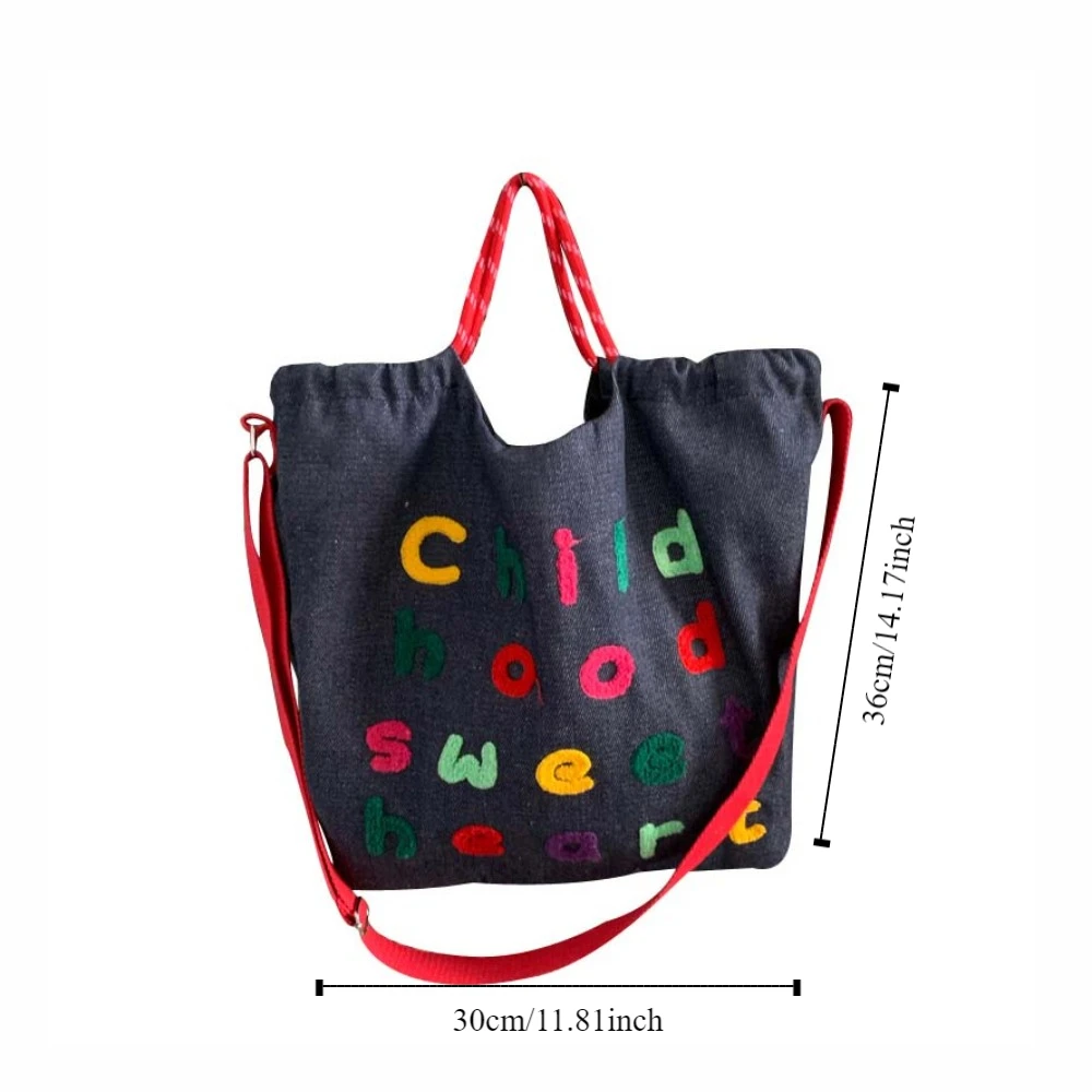 Повседневная сумка из джинсовой ткани с вышивкой букв нейлоновая женская