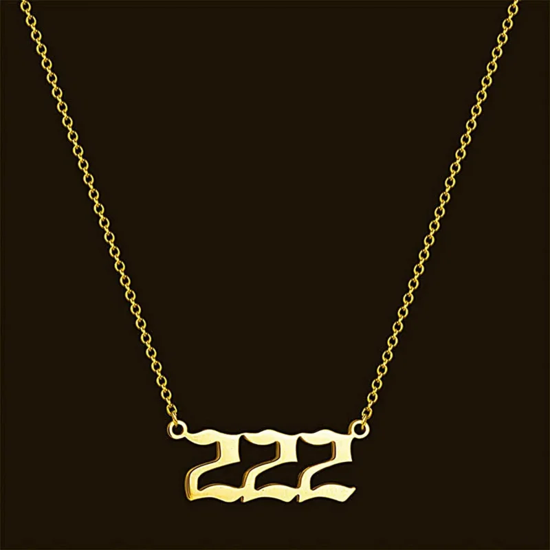 Ожерелья с цифрами позолоченные подвески 222 333 777 888 ожерелье-чокер бижутерия