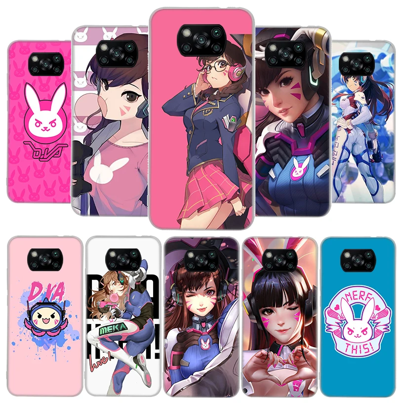 Game O-Overwatchs-DVA Cover Phone Case For Xiaomi Mi 12X 11i 12 11 10 9 8 Lite 13 9T 10T 11T 12T Pro 5X 6X Ultra 5G Luxury Coque