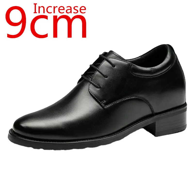 

Мужские деловые кожаные туфли, свадебные туфли, деловые классические Дерби, увеличенные 9 см, обувь для банкета