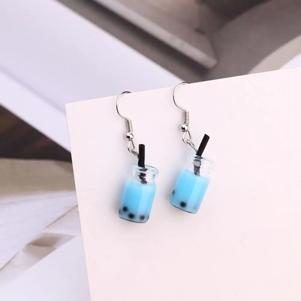 

Beautiful Dangling Earrings Simple Style Lightweight Milk Tea Shaped Girls Drop Earrings Safe Drop Earrings Fashion Jewelry