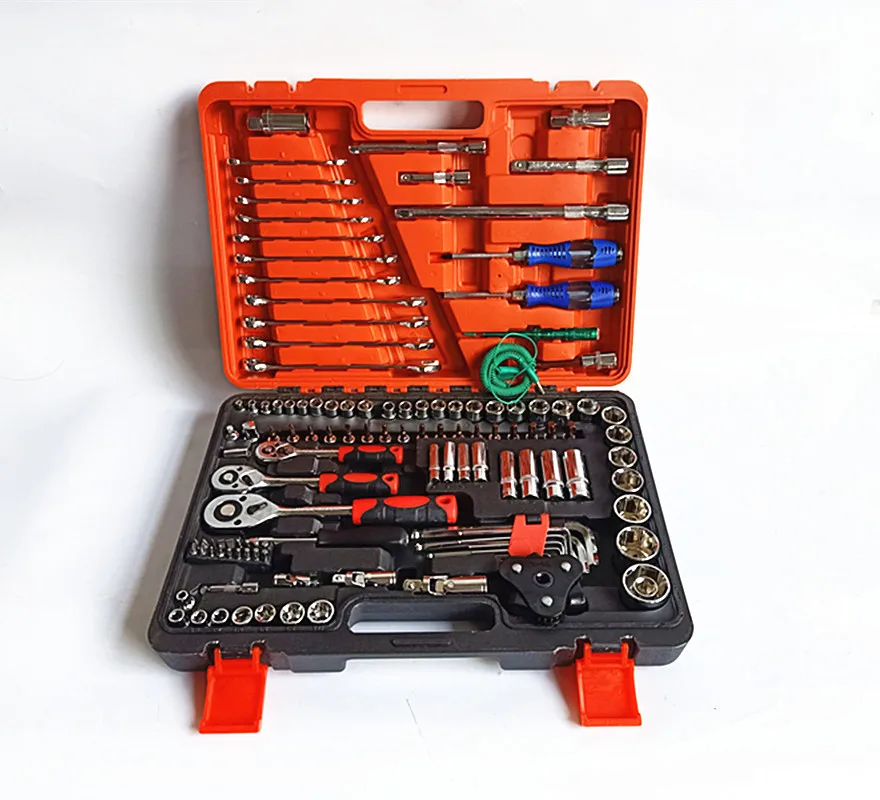 121 Socket Wrench Combination Tool Set Socket Wrench Hardware Portable Drawer Suitcase Accessories Storage Tool Household Set