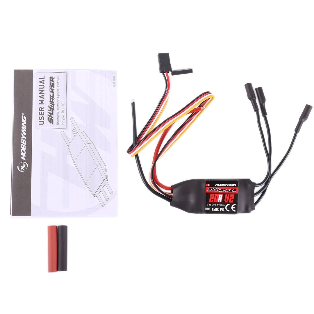 Фото Для Hobbes Wing Skywalker 20A V2 ESC бесщеточный UBEC для модели дистанционного управления аксессуары для самолетов и дронов №3