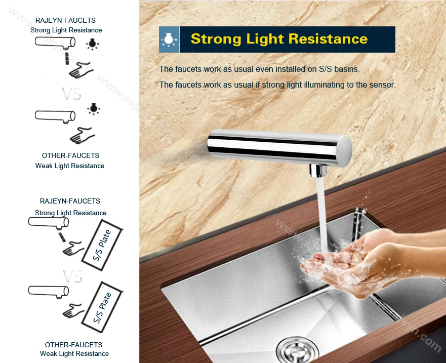 Настенный смеситель для воды водопроводный кран ванной комнаты свободные руки