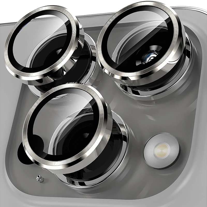 מגן עדשת מצלמה עבור iPhone 16 Pro Max 14 Plus 13 iPhone15 14Pro 15Pro 15Plus כיסוי הגנה מזכוכית מחוסמת טיטניום כחול