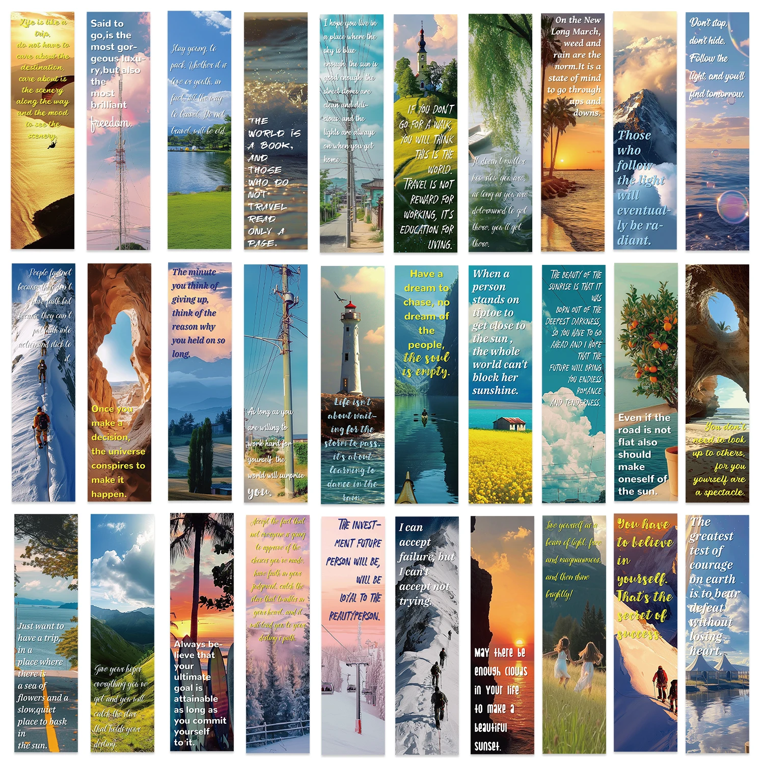 

Мотивационные закладки с цитатами, 30 шт