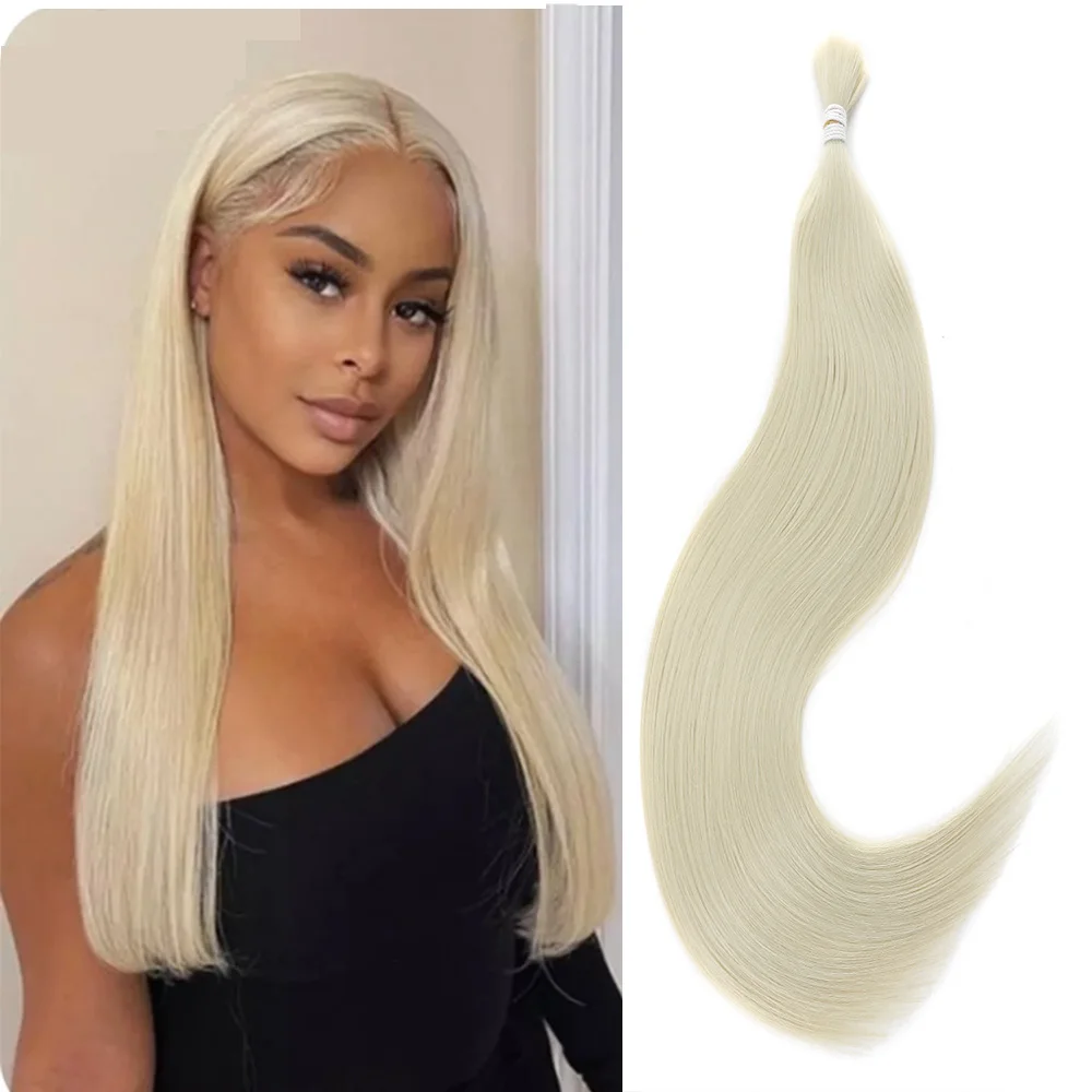 Synthetic Hair Braiding Bulk Straight Bundles 3pcs For Full 