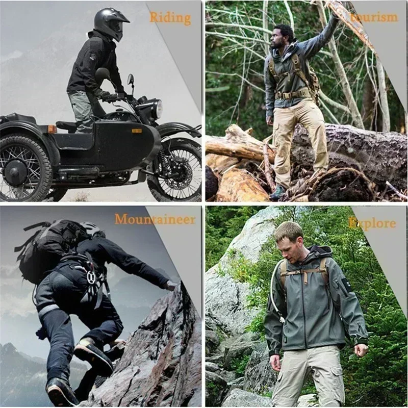 Осень-зима уличные военные тактические мужские куртки из кожи акулы пальто для