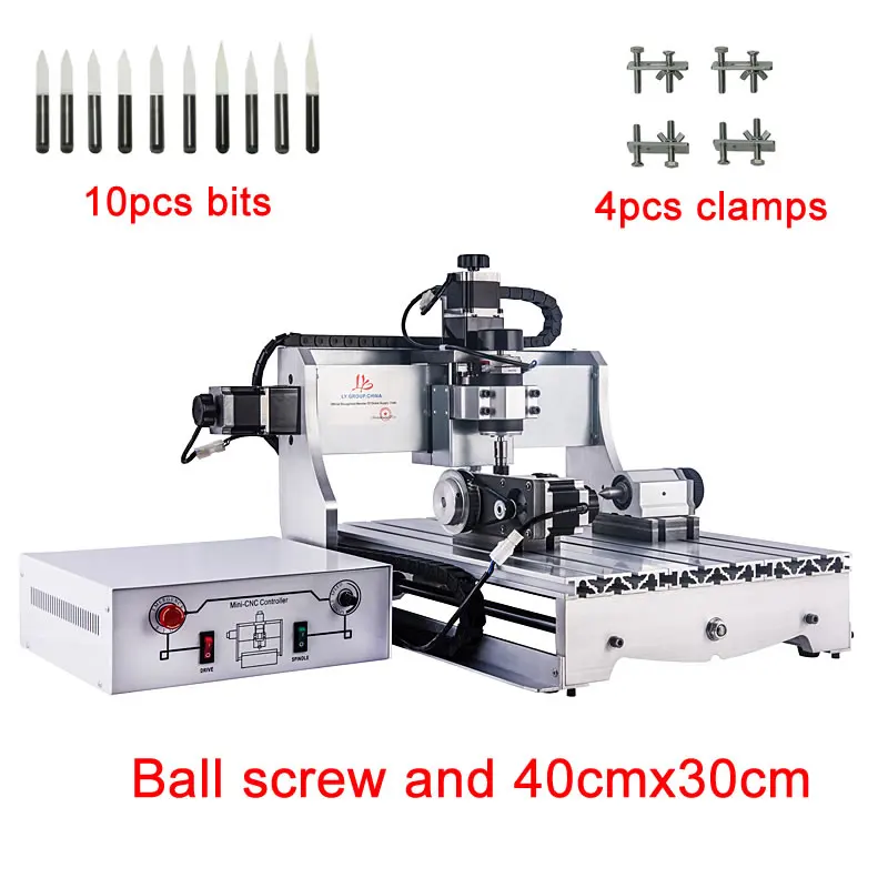

China diy mini CNC 4030 300W 4axis milling machine for woodworking price
