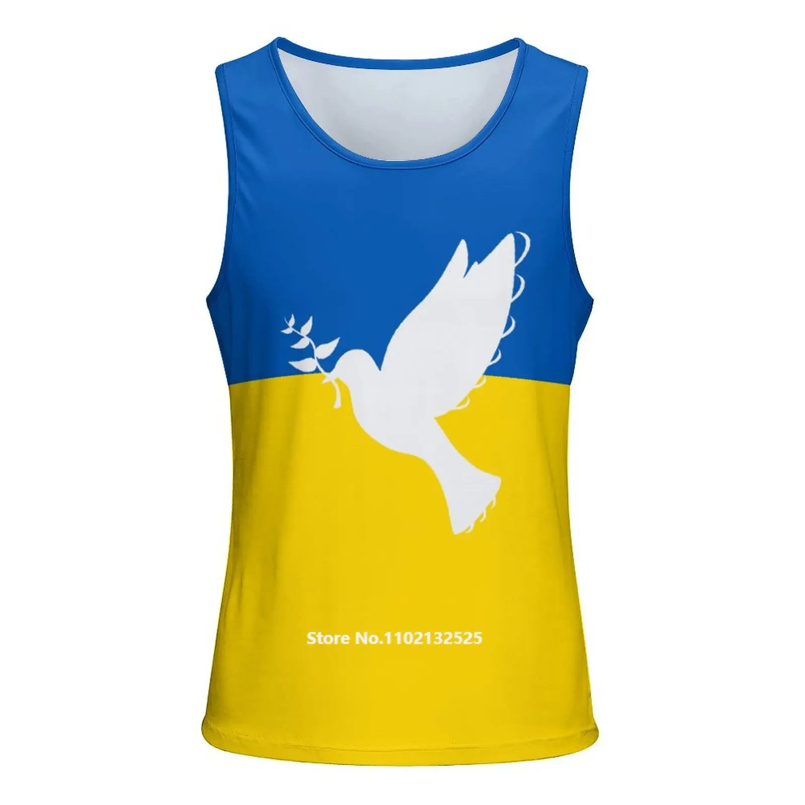 

Ukraine Flag Men Tank Top 3D Printed Dove of Peace Pattern Streetwear Fashion Round Neck Sleeveless T Shirts