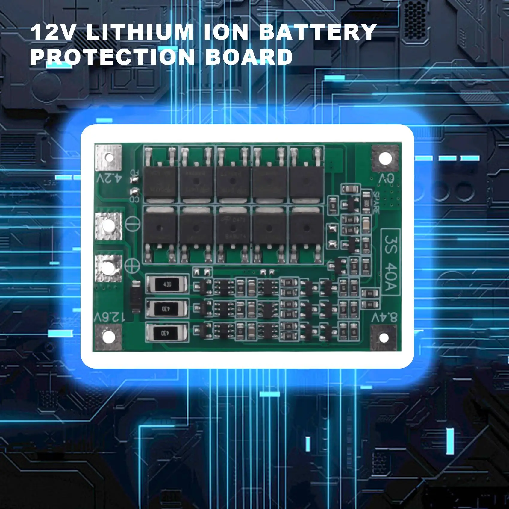 Фото 3S 40A для отвертки 12 В Li-Ion 18650 Bms Pcm Защитная плата аккумулятора Bms Pcm с модулем балансировочной литий-аккумуляторной батареи №2