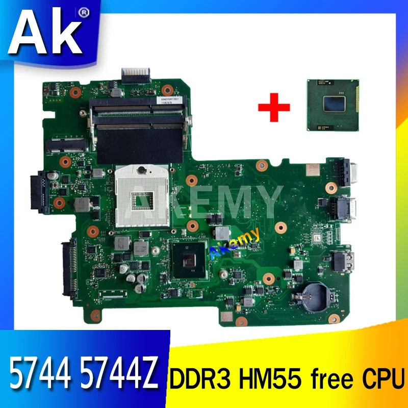 

Akemy MBV5M0P001 Laptop Motherboard For Acer TravelMate 5744 5744Z 08N1-0P53J00 BIC50 MAIN BOARD 15.6" DDR3 HM55 free cpu