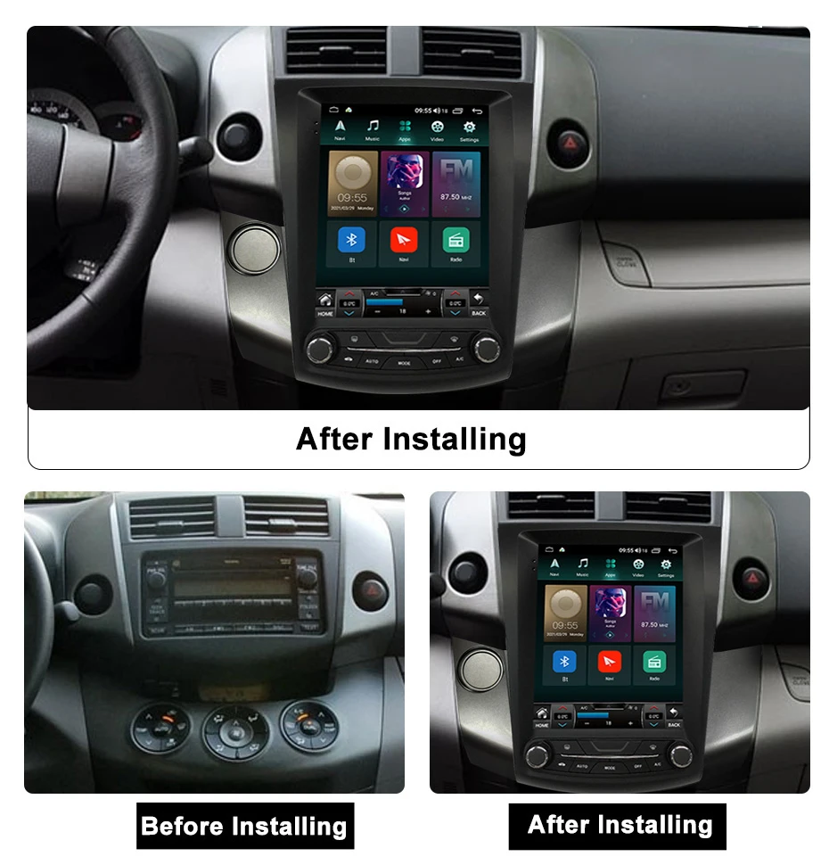 IPS Android 11 8+128G Tesla Style Car Radio For Toyota RAV4 2006-2012 GPS Navigation Stereo Recoder Head Unit DSP Carplay - купить по