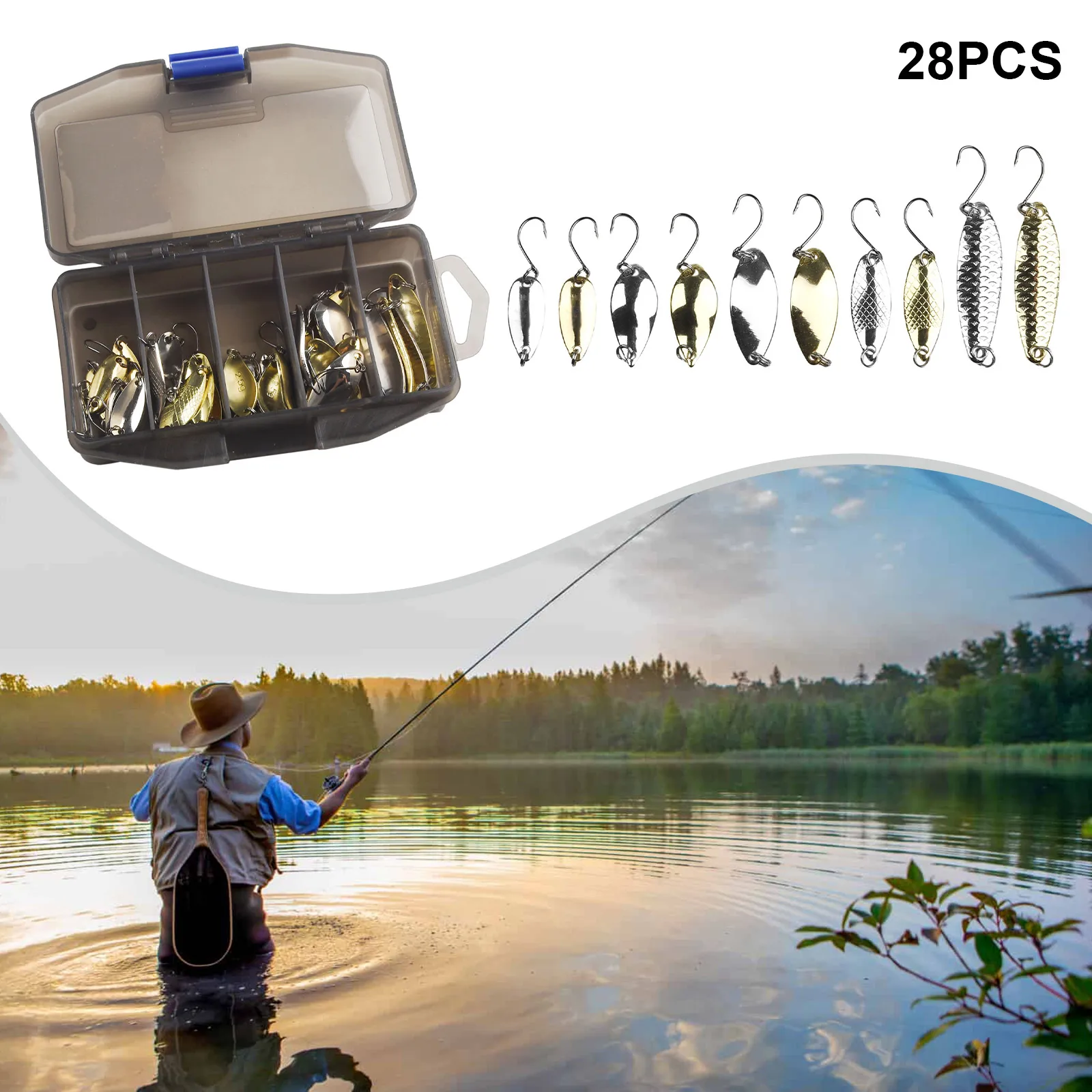 28/10 шт. набор ложек для форели воблер спиннер металлические рыболовные приманки