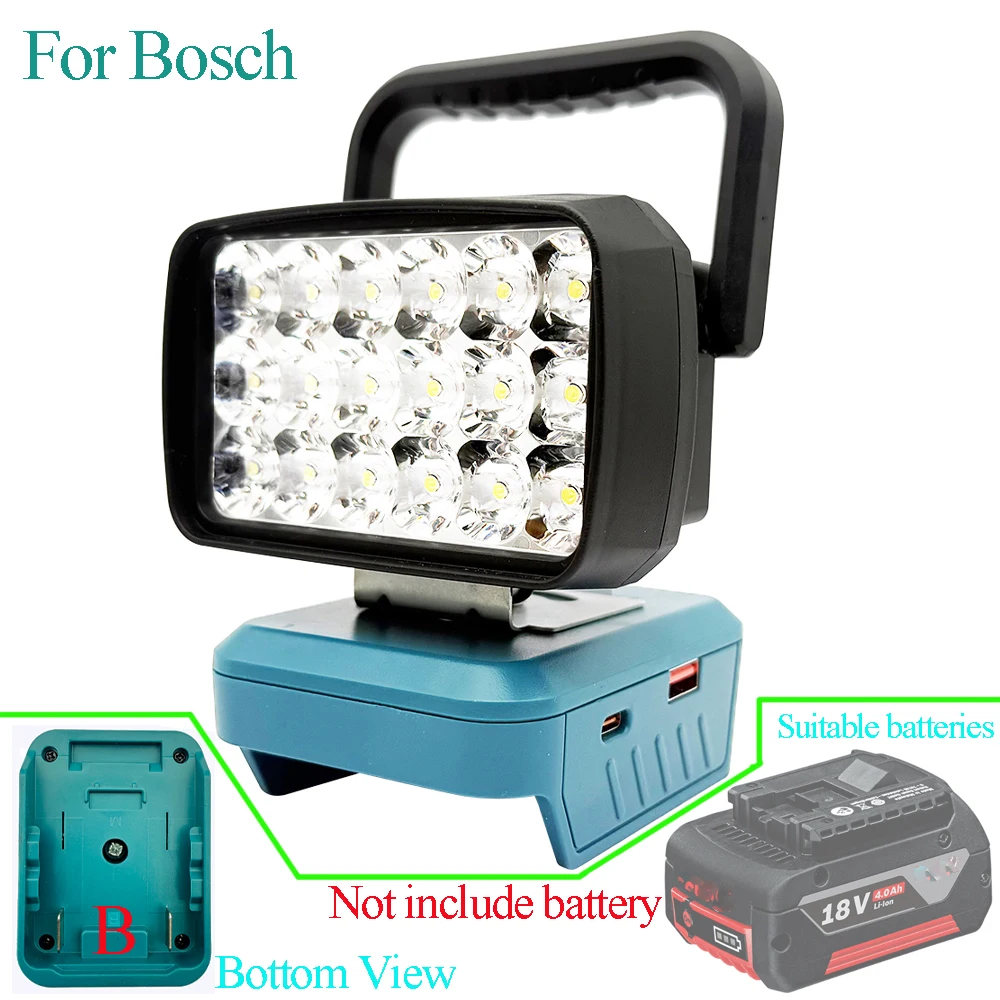 

Светодиодный Рабочий Фонарь M18 С 18 Светодиодами И Литий-ионным Аккумулятором, Совместимый С Makita, Milwaukee, Dewalt