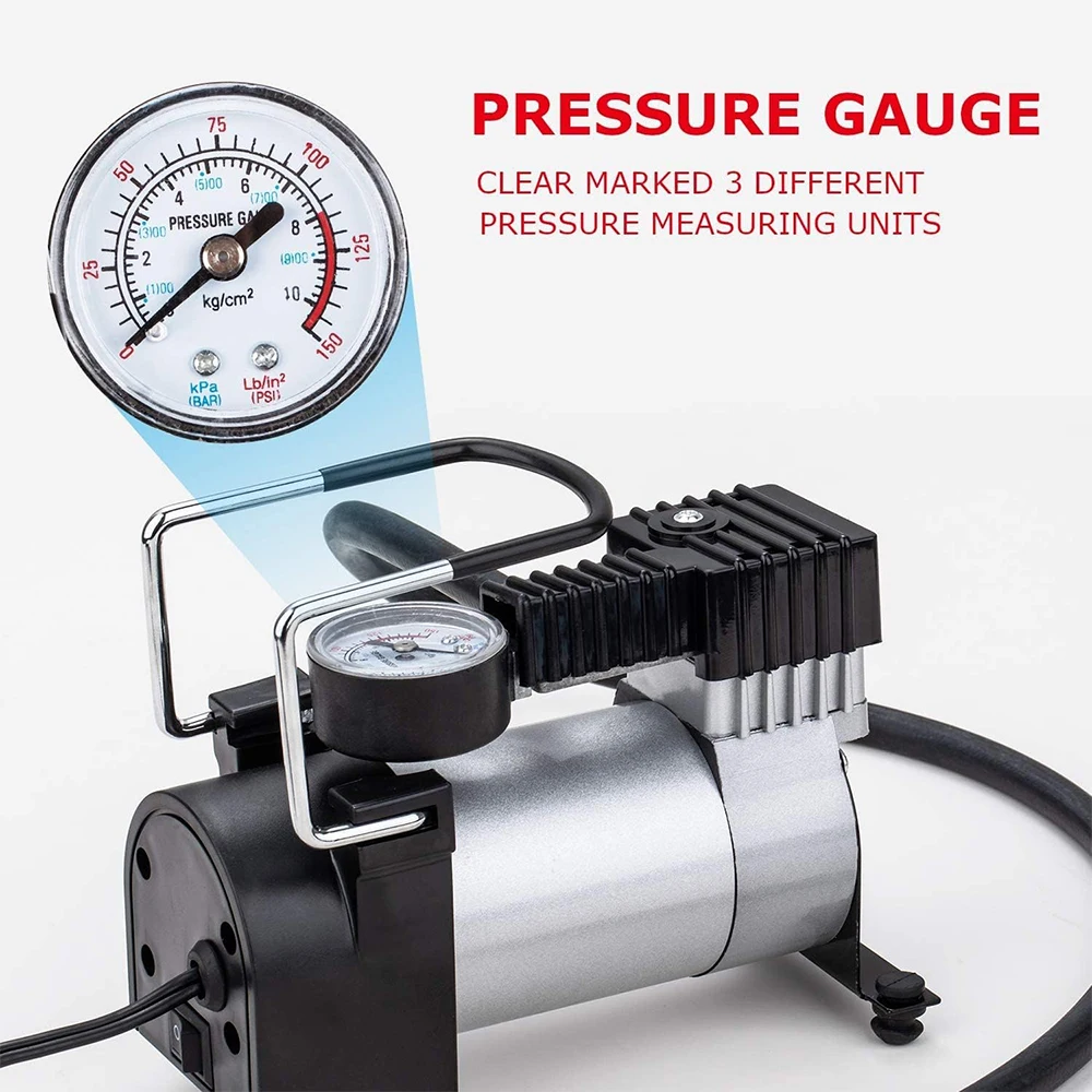 Portable Tire Inflator Pump Mini Car Tire Inflator Auto Accessories Repair Tool