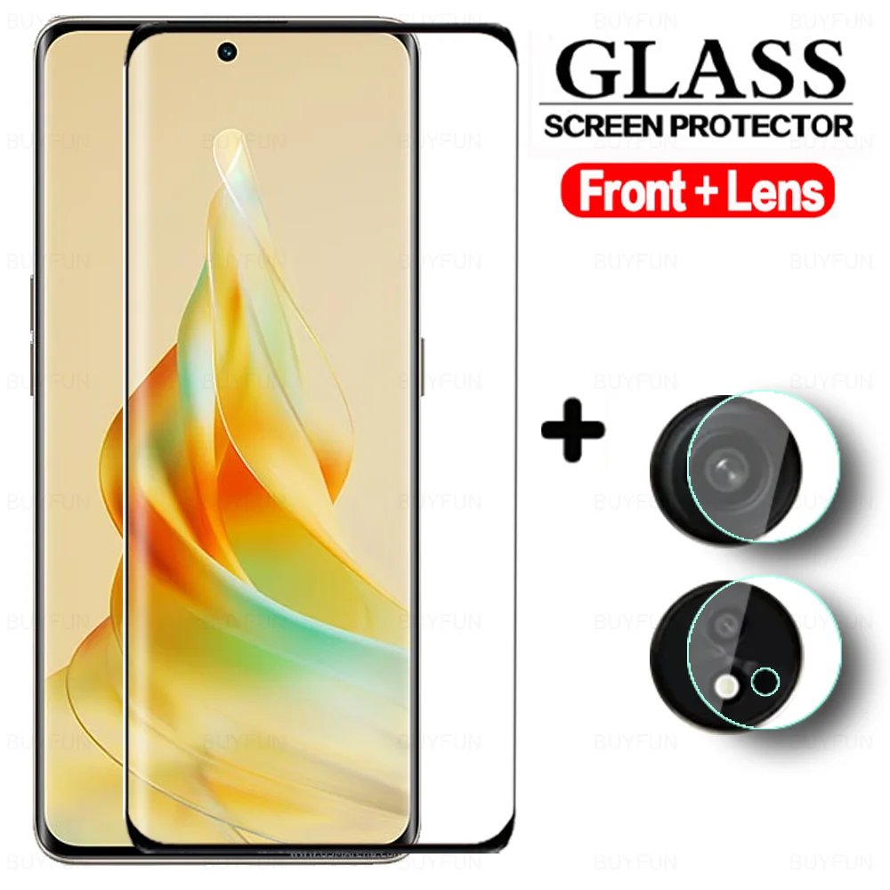

Изогнутое стекло для Oppo Reno8 T 5G 2To1 пленка для объектива из закаленного стекла Reno4 Reno5 Reno6 Pro Reno 8 T 8 Reno8T Reno6Pro защита для экрана