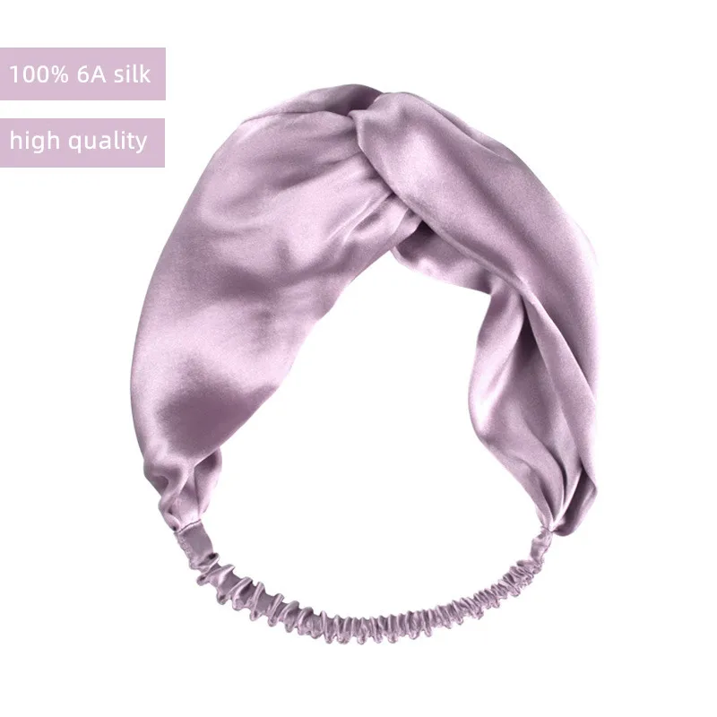 

19 Momme 100% Silk Headband Knotted Cross Type Care for Hair and Skin Sleeping Hairband for Make up Sports