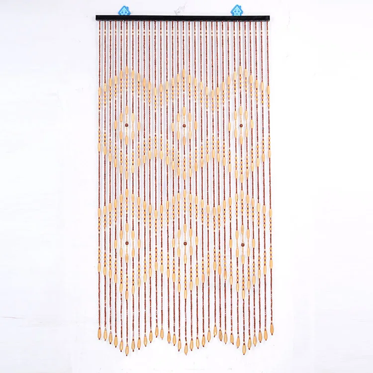 

Home Decor Hook Type Hanging Curtain Handmade Exquisite Solid Wood Bamboo Door Curtain Rooms Partition Divider Wave String Drape