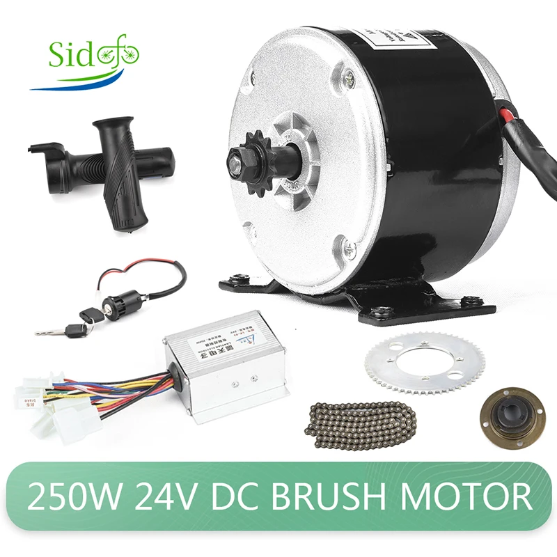 

Ebike DC Brush Motor Kit 24V 250W Controller Throttle 65T Tooth Electric Scooter Bicycle Conversion Kit Electric Brushed Motor
