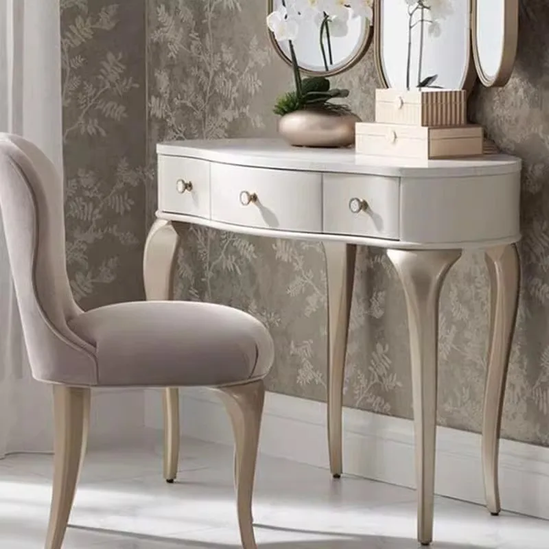 

Chair Dressing Table Mirror Bedroom White Fashion Vanity Dressing Table Multifunctional European Schminktisch Home Furniture