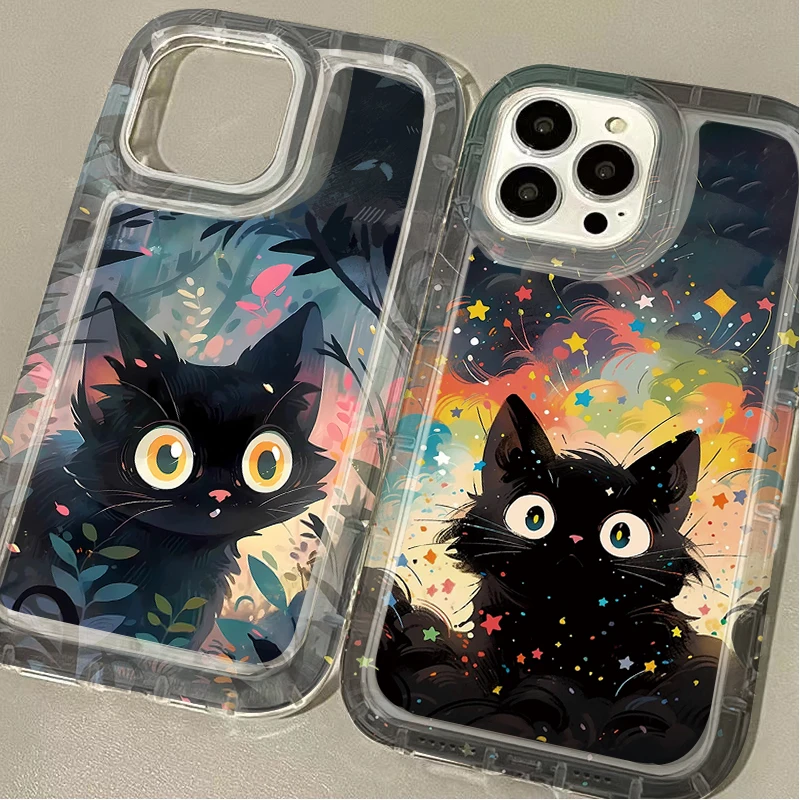 Чехол для телефона с рисунком черного цветка кота Xiaomi 13T 12T 14 13 12 Pro 10 11 Lite 5G NE POCO X6 X5