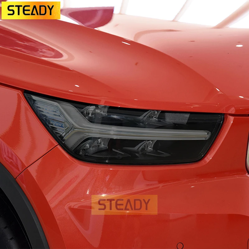 

2 Pcs Car Headlight Protective Film Protection Self Healing Transparent Black TPU Sticker For Volvo XC40 2019 2020 Accessories