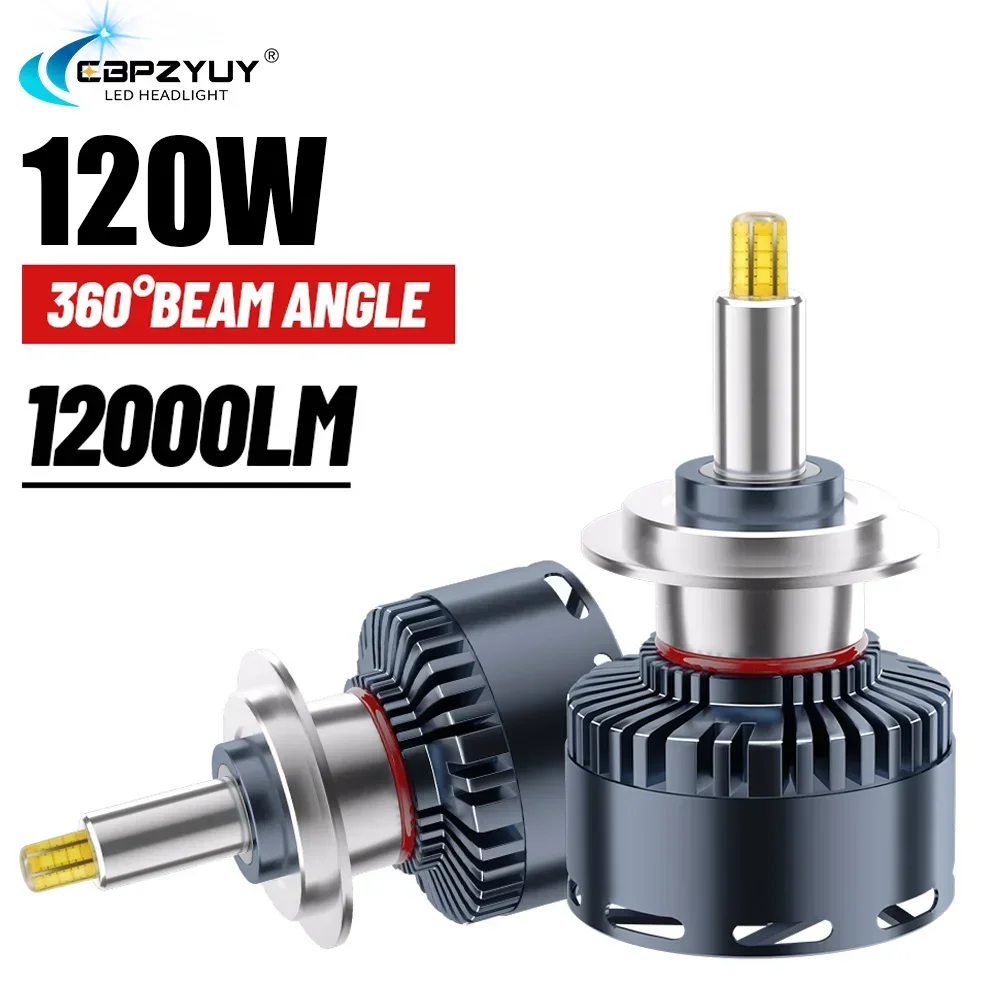 CBPZYUY H7 LED 360 Canbus 120 Вт H11 H1 9005 HB3 9006 HB4 H8 9012 HIR2 H4 Светодиодные фары Автомобильные 6000K