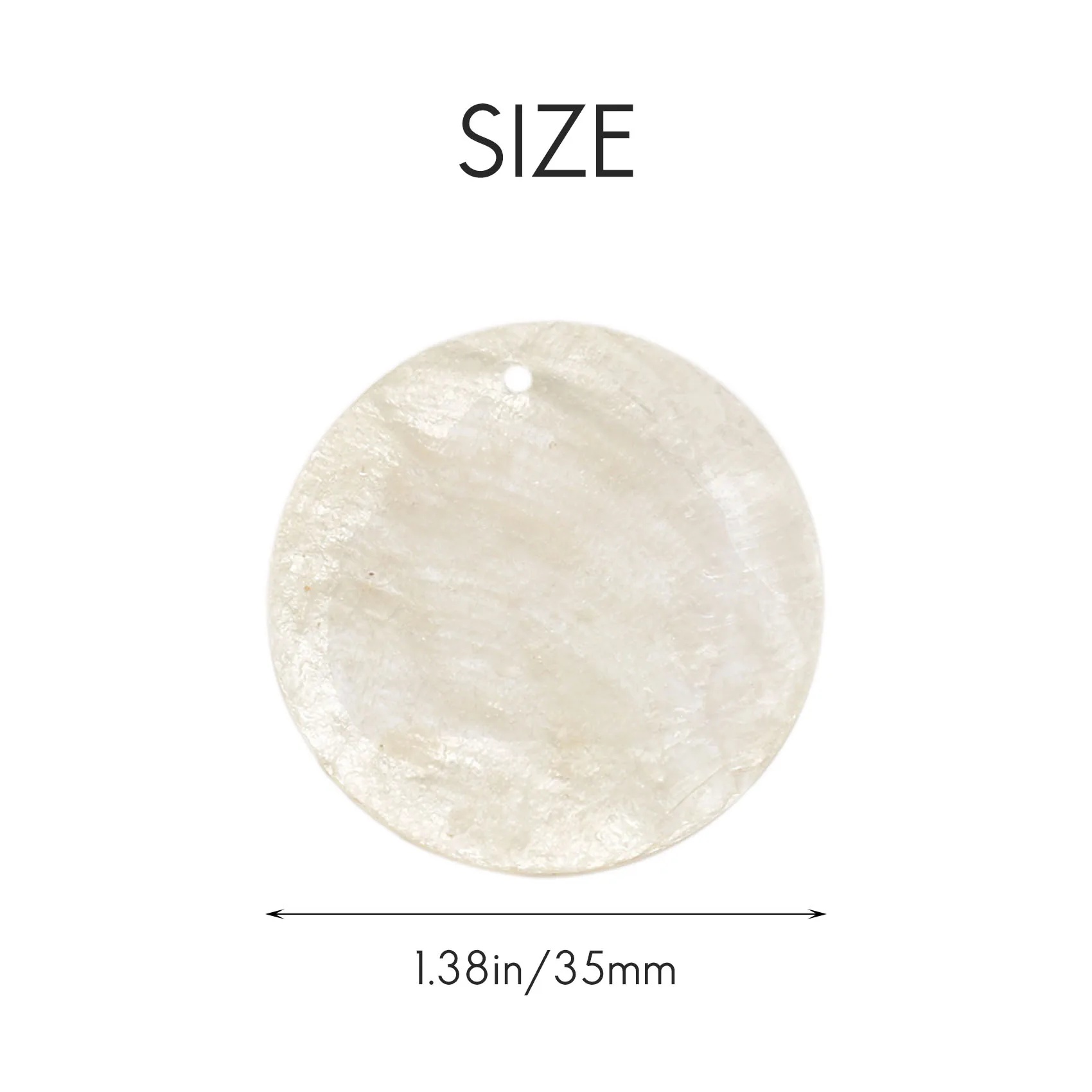 Plate Beads 100X Nacre Pearl Shell Round 35mm White