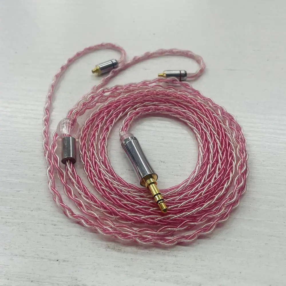 

8 ядер из розового и белого однокристального медного Посеребренного кабеля для наушников QDC/TFZ/0,78/MMCX/IM/IE80