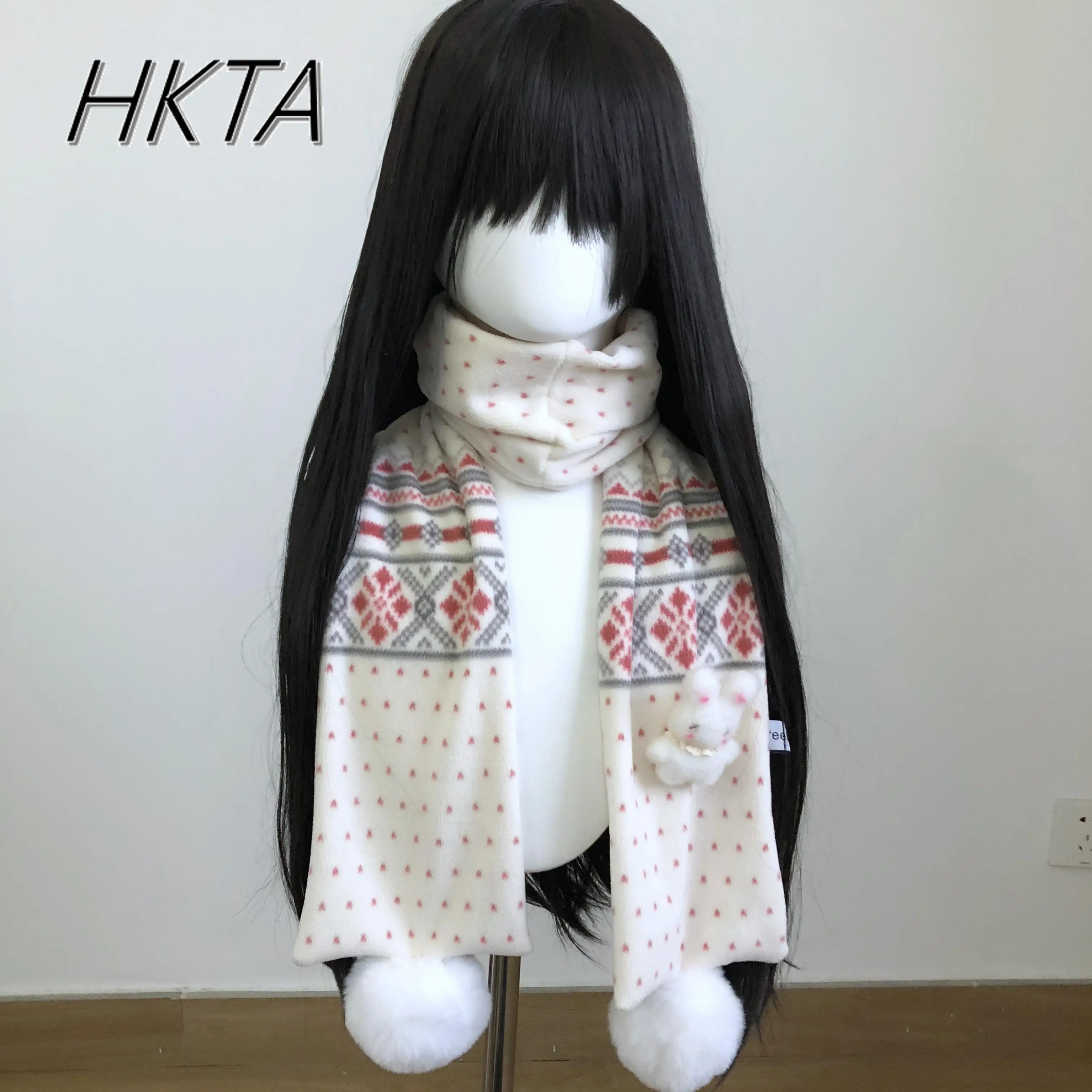 Новинка 2024 осенне-зимний милый шарф с кроликом японский универсальный в стиле