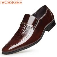mens luxury crocodile pattern pu leather shoes men business dress shoes casual social shoe male wedding footwear zapatos hombre