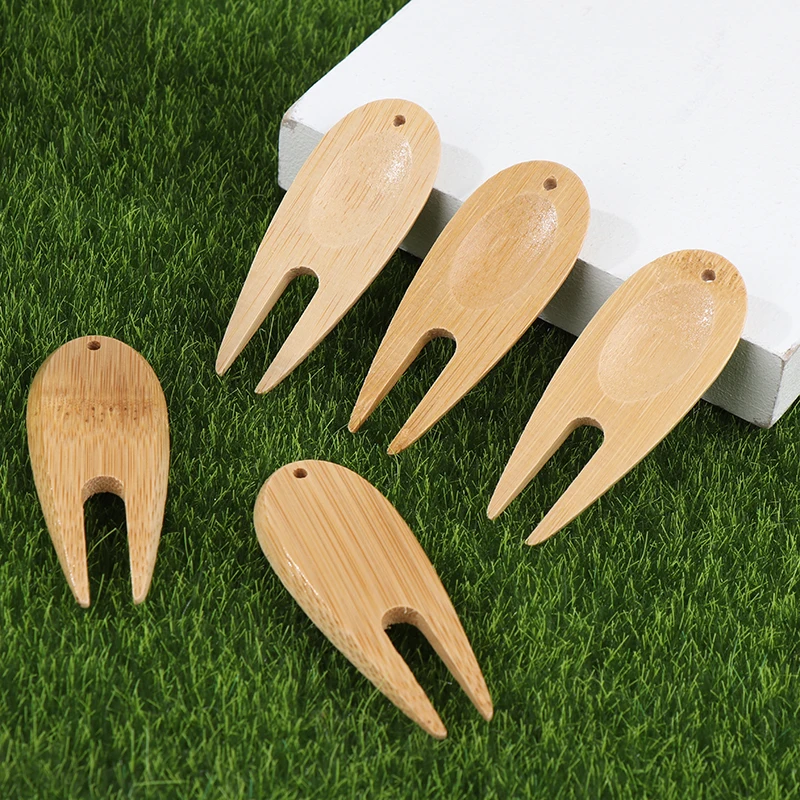 

5pcs Golf Bamboo Ball Forks Repair Groove Cleaner Golf Pitchfork Golf Accessories Putting Green Fork Dropship