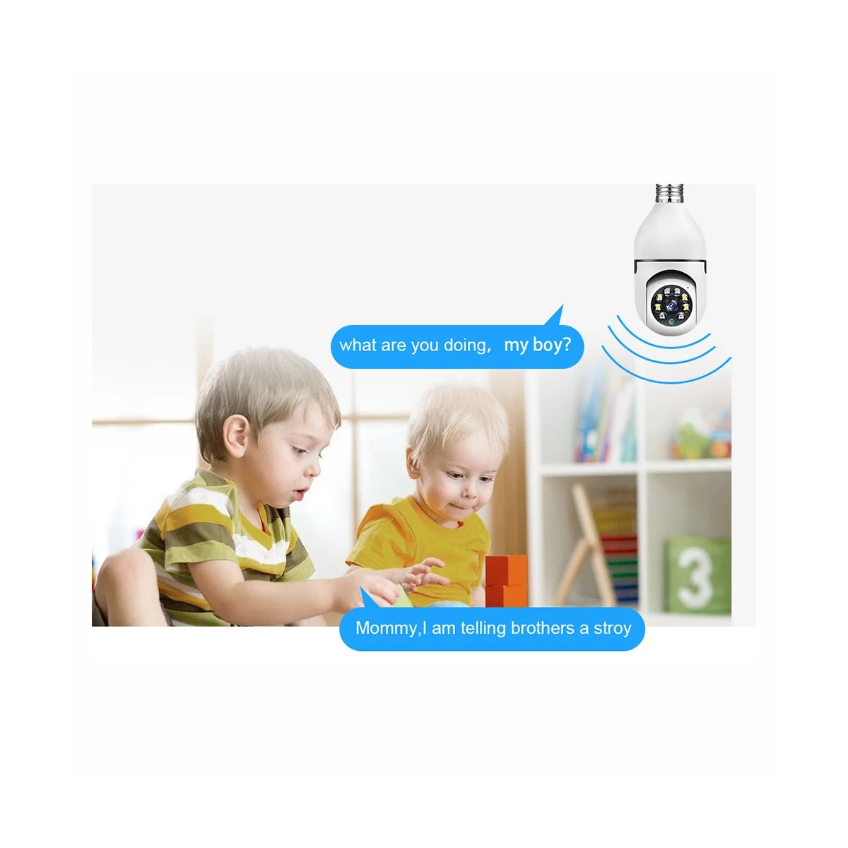 

5MP E27 Bulb Wifi Surveillance Camera Indoor 4X Digital Zoom AI Human Detect Full Color Night Vision Wireless Camera