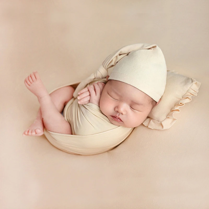 

Baby Wrap Newborn Stretch Photography Swaddle with Hat Baby Photography Props Blanket Shooting Auxiliary Modeling Supplies