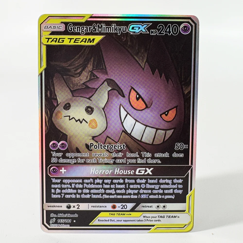 Фото Карты PKM Senior с одной фольгой Gengar&Mimikyu Tyranitar Pikachu&Zekrom Классические игровые коллекционные карты Прокси-карты PTCG №2